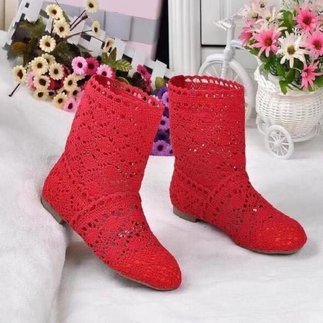 11 farben Erhältlich Spitze Hohl Stiefel Schuhe Atmungsaktive Stricken Linie Mesh Koreanische Hohe Sommer Frauen Stiefel Kniehohe Frauen Schuhe 41 von Joom DACH