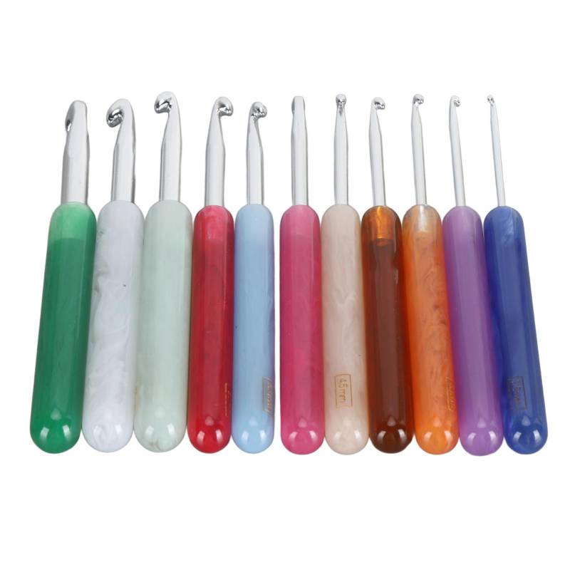 11-teiliges Set Strick-Häkelnadel Ergonomische Aluminium-Häkelnadeln Set für Zuhause und Handarbeit von Joom DACH