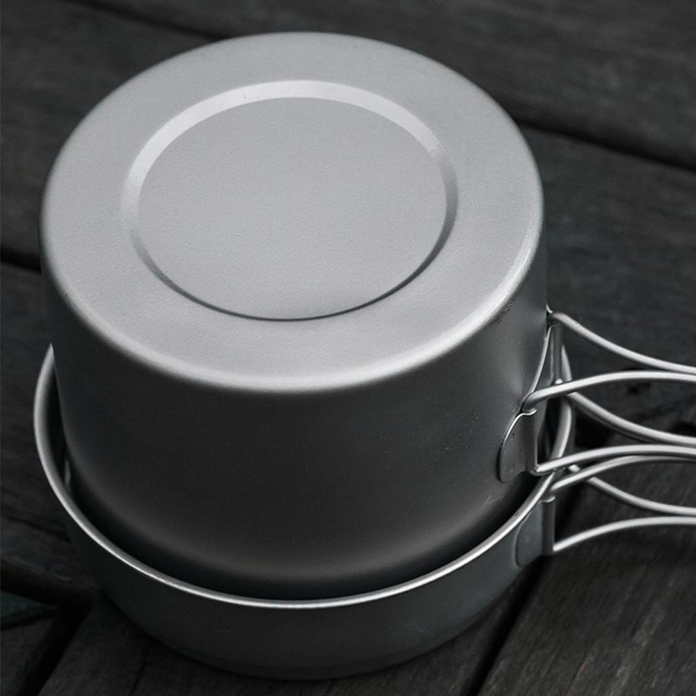 1100 ml / 1600 ml Titan-Topf-Pfannen-Set, superleichtes Camping-Kochgeschirr-Set, tragbares Kochwerkzeug 1600ml pot von Joom DACH