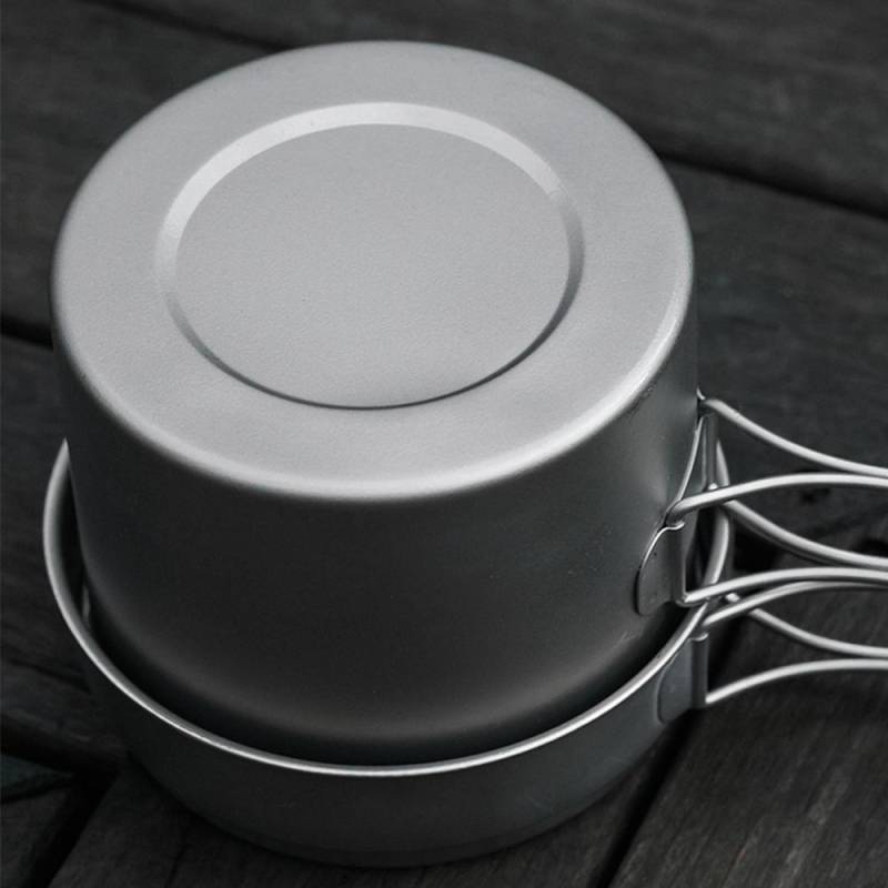 1100 ml / 1600 ml Titan-Topf-Pfannen-Set, superleichtes Camping-Kochgeschirr-Set, tragbares Kochwerkzeug 1600ml pot von Joom DACH