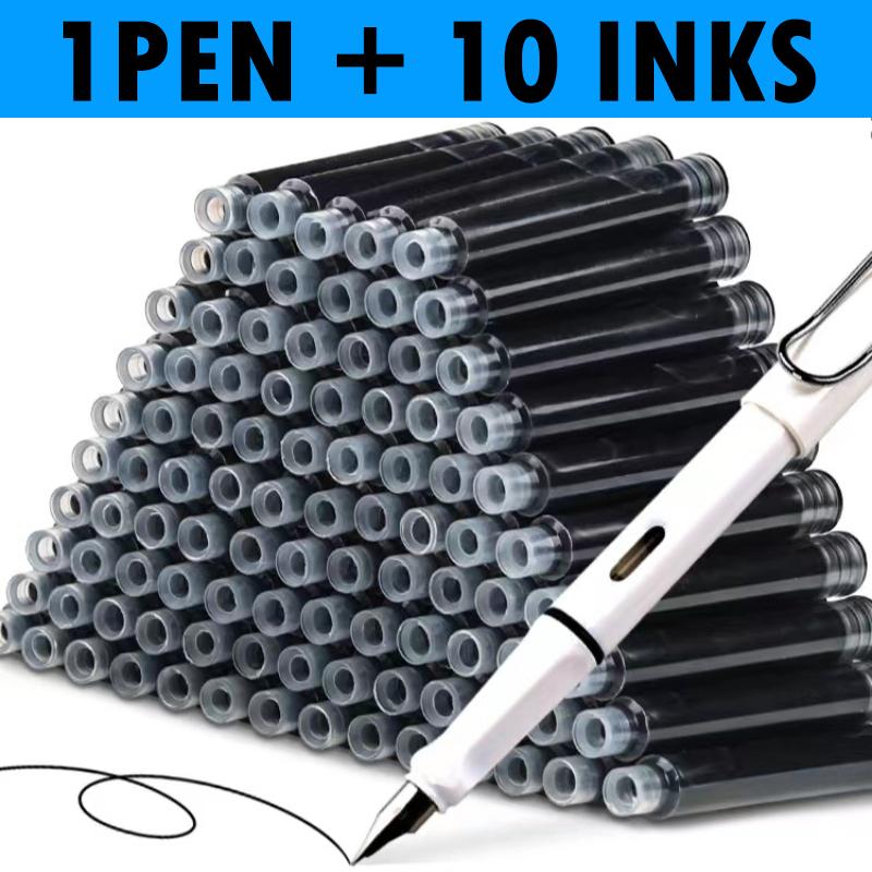 11PCS Brunnen Stift Set Austauschbare Kalligraphie Multifunktions Stifte Zum Schreiben 0,5mm Versorgung Schreibwaren Büro Schule Liefert 10pcs/pack+1pen blau von Joom DACH