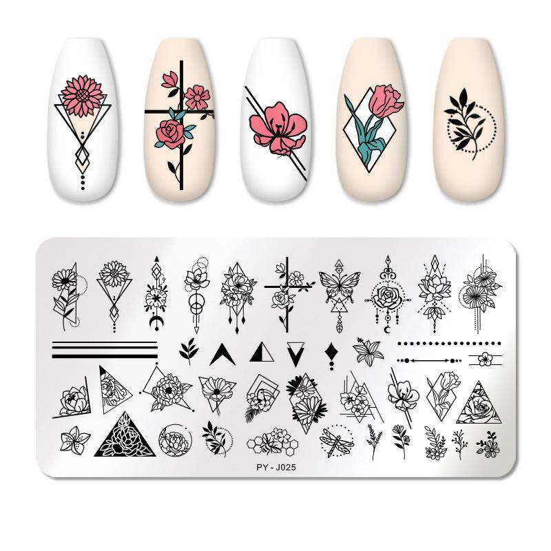12*6cm Nail art Vorlagen Stempelplatte Design Blume Tier Glas Temperatur Spitze Stempel Vorlagen Platten Bild von Joom DACH