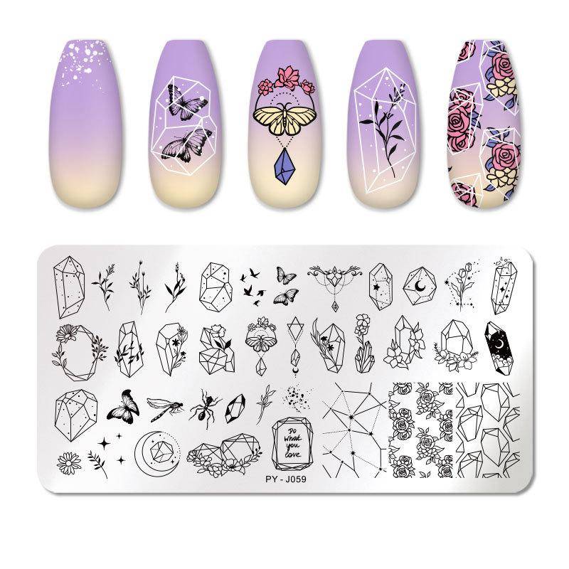 12*6cm Nail art Vorlagen Stempelplatte Design Blume Tier Glas Temperatur Spitze Stempel Vorlagen Platten Bild von Joom DACH