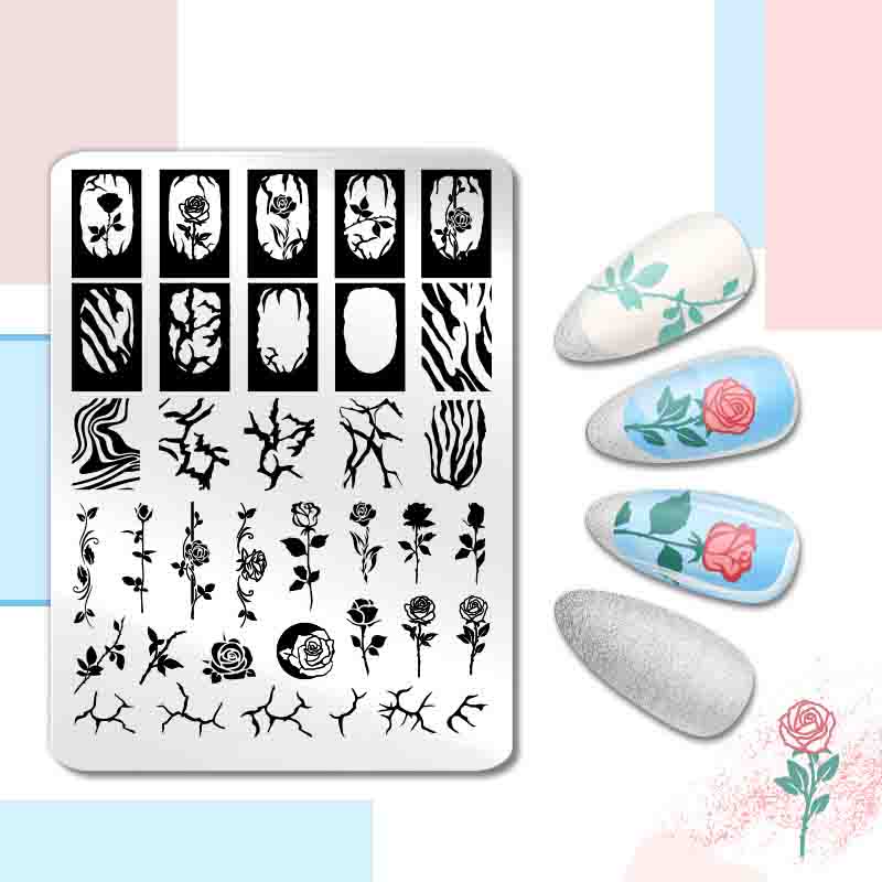 12*6cm Nail art Vorlagen Stempelplatte Design Blume Tier Glas Temperatur Spitze Stempel Vorlagen Platten Bild von Joom DACH