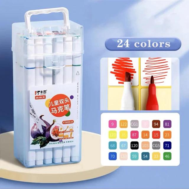 12/18/24/36/48 Stück Farben Kunstmarker Aquarellpinselstifte Pinselstifte mit Doppelspitze Zeichnen Malen Skizzenmarker Künstlerbedarf für Kinder 24 Colors von Joom DACH