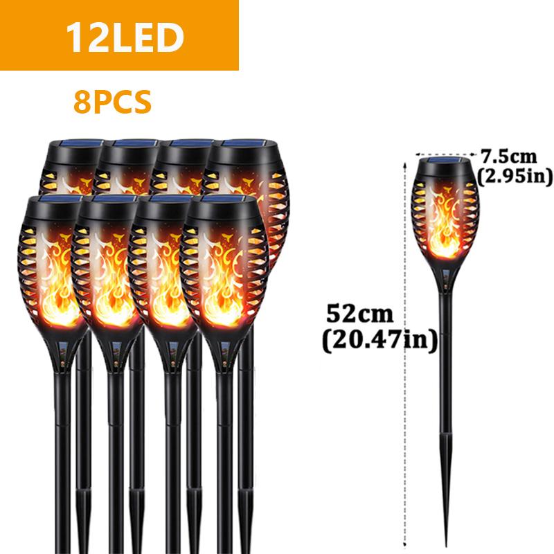 12/96 LED-Solar-Landschaftsbeleuchtung für den Außenbereich, lichtempfindliche Beleuchtung im Innenhof, Atmosphäre im Innenhofgarten, Flammenlicht, Weihnachtsdekoration 8PC 12LED von Joom DACH