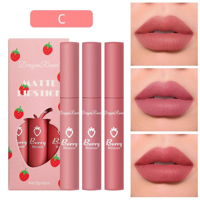 12 Farben Nude Matte Lipgloss Langanhaltender Samtlippenstift Wasserfester, nicht verblassender, nicht haftender Cup-Lippenstift für Damen-Make-up-Kosmetik C von Joom DACH