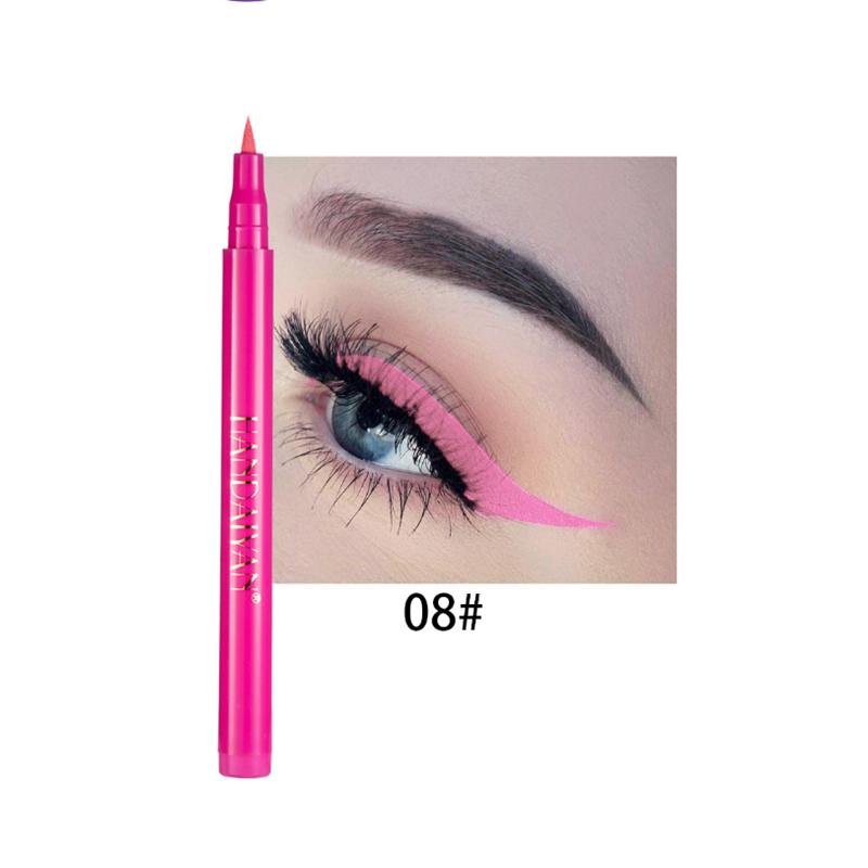 12 Farben mehrfarbiger schwarzer flüssiger Eyeliner-Stift, wasserfester Bleistift, langlebiger flüssiger Eyeliner, Make-up, Damen, Augen, Kosmetik von Joom DACH