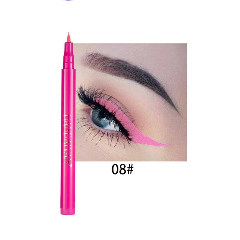 12 Farben mehrfarbiger schwarzer flüssiger Eyeliner-Stift, wasserfester Bleistift, langlebiger flüssiger Eyeliner, Make-up, Damen, Augen, Kosmetik von Joom DACH