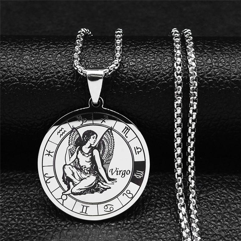 12 Konstellation Edelstahl Kette Halskette Frauen/Männer Silber Halskette Schmuck von Joom DACH