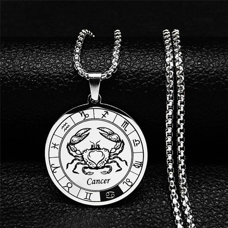 12 Konstellation Edelstahl Kette Halskette Frauen/Männer Silber Halskette Schmuck von Joom DACH