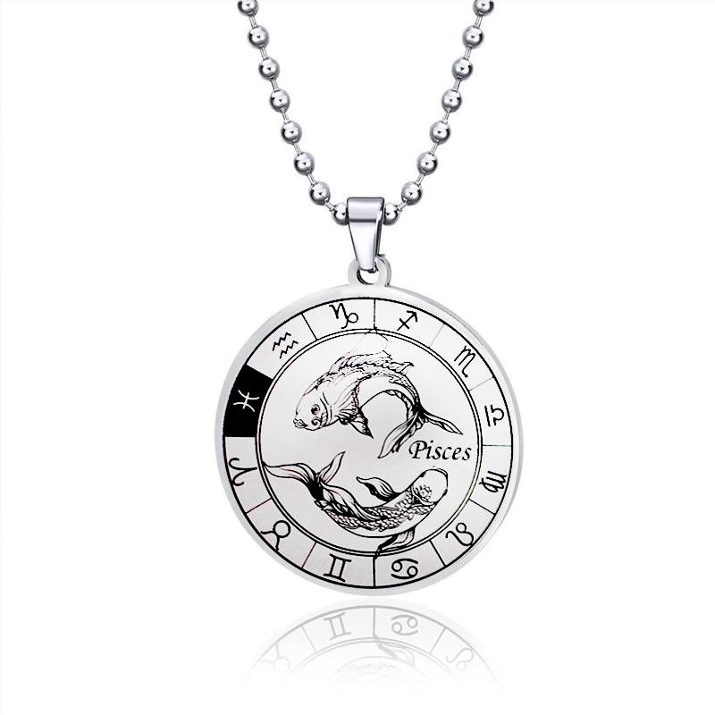 12 Konstellation Edelstahl Kette Halskette Frauen/Männer Silber Halskette Schmuck von Joom DACH