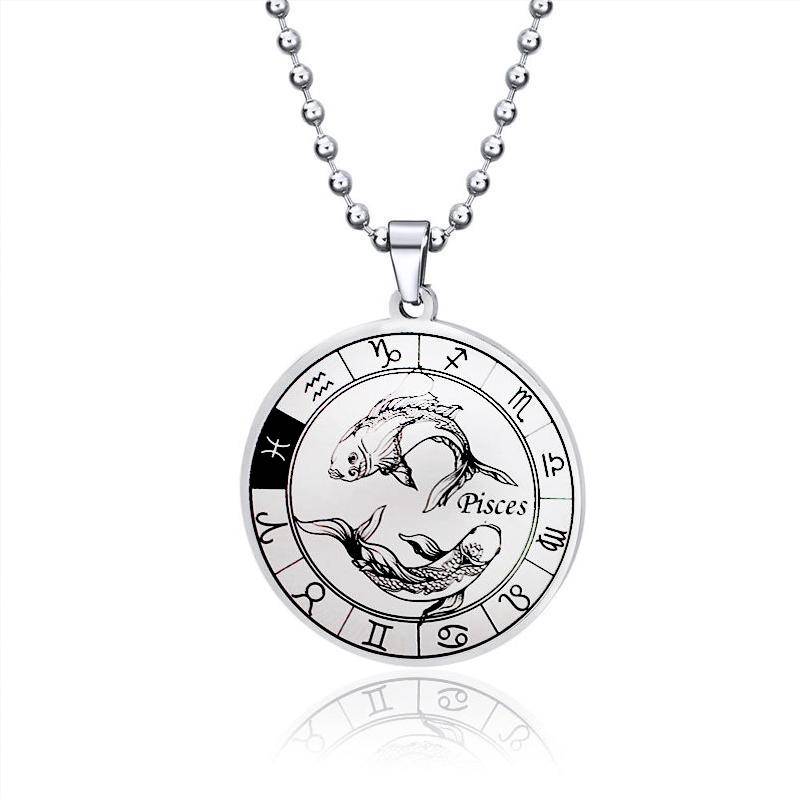 12 Konstellation Edelstahl Kette Halskette Frauen/Männer Silber Halskette Schmuck von Joom DACH