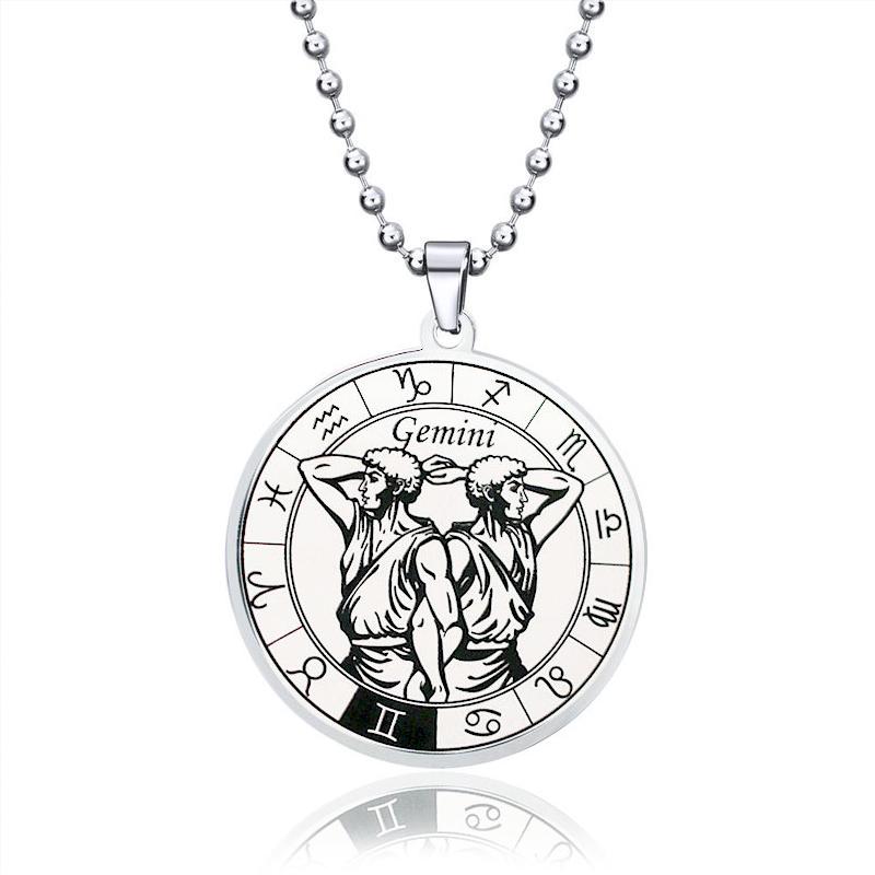 12 Konstellation Edelstahl Kette Halskette Frauen/Männer Silber Halskette Schmuck von Joom DACH