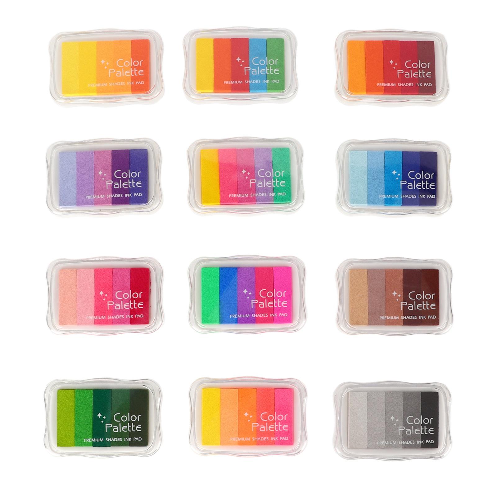 12 Pcs Handwerk Tinte Stempel Pads Set 5 Farben Gradienten Multi Funktion Waschbar Stempel Pad für Finger von Joom DACH