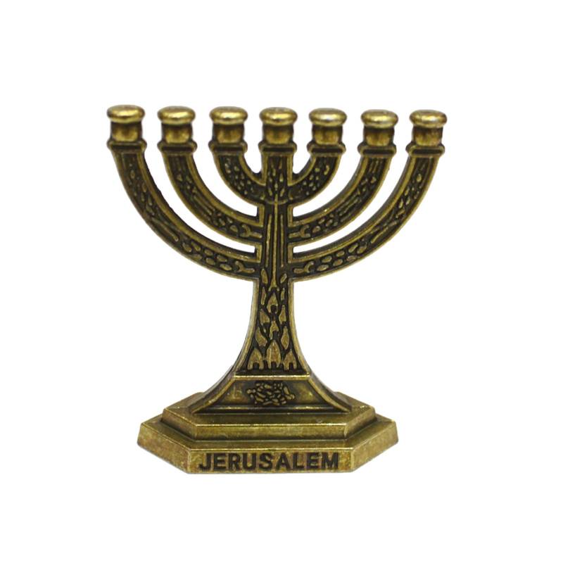 12 Stämme Israels Menora Jüdischer 7-armiger Kerzenhalter Jerusalemer Tempel Leuchter Religiöser Kandelaber für Kirche A von Joom DACH