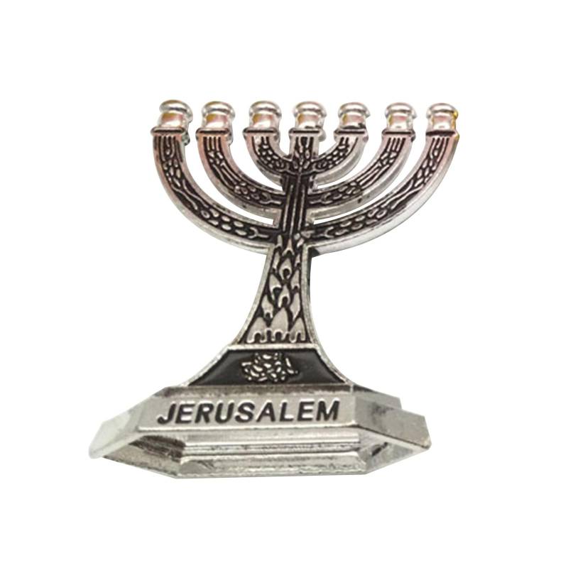 12 Stämme Israels Menora Jüdischer 7-armiger Kerzenhalter Jerusalemer Tempel Leuchter Religiöser Kandelaber für Kirche B von Joom DACH