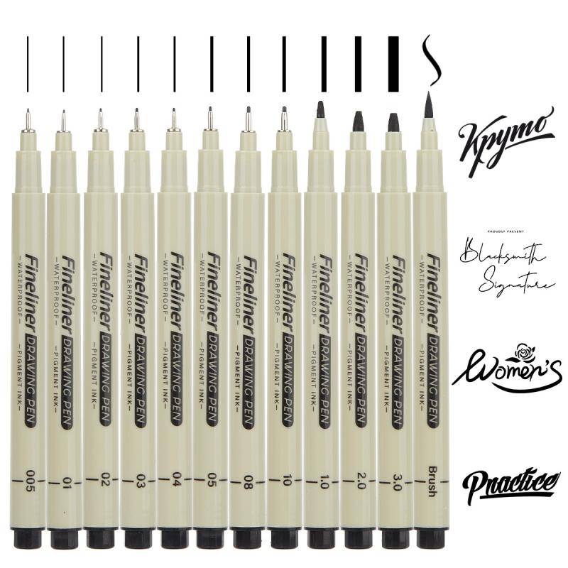 12 Stück/Set Zeichenstifte Marker Stift Manga Lettering Stifte Kunst Skizze Journaling Aquarell Schulbedarf Schreibwaren Geschenke 12Pcs von Joom DACH