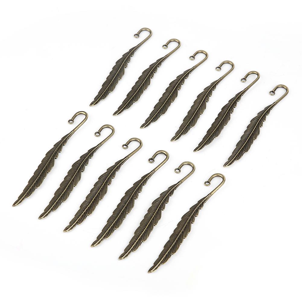 12 Stück Antike Federform Lesezeichen Bronze Metall Buchzeichen Handgemacht Schreibwaren Geschenk von Joom DACH