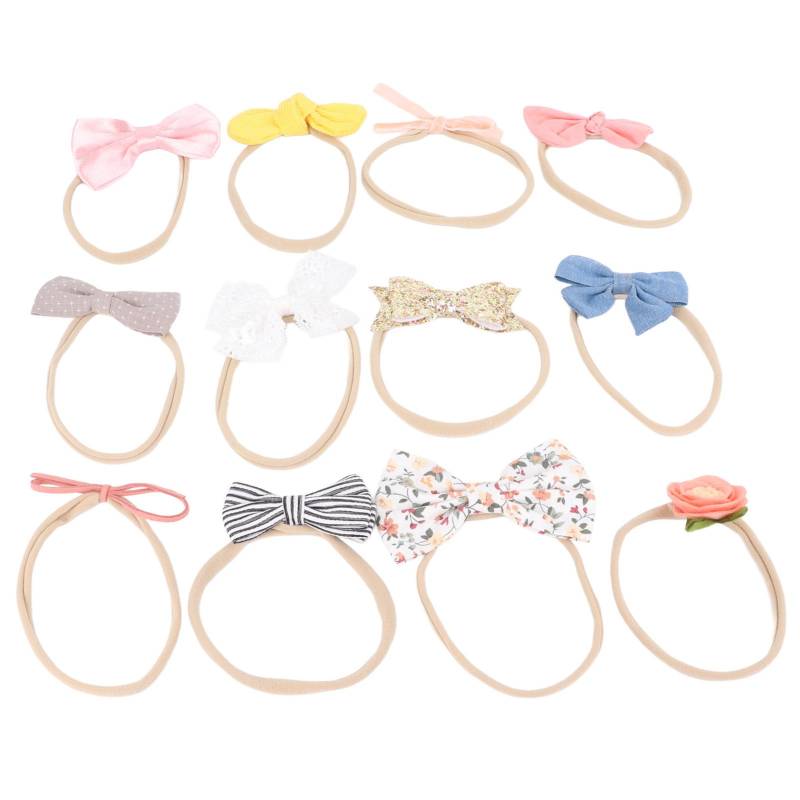12 Stück Baby Schleifen Haargummis Elastisch Mehrfarbig Niedlich Pferdeschwanz Haarband für Kleinkinder Mädchen von Joom DACH
