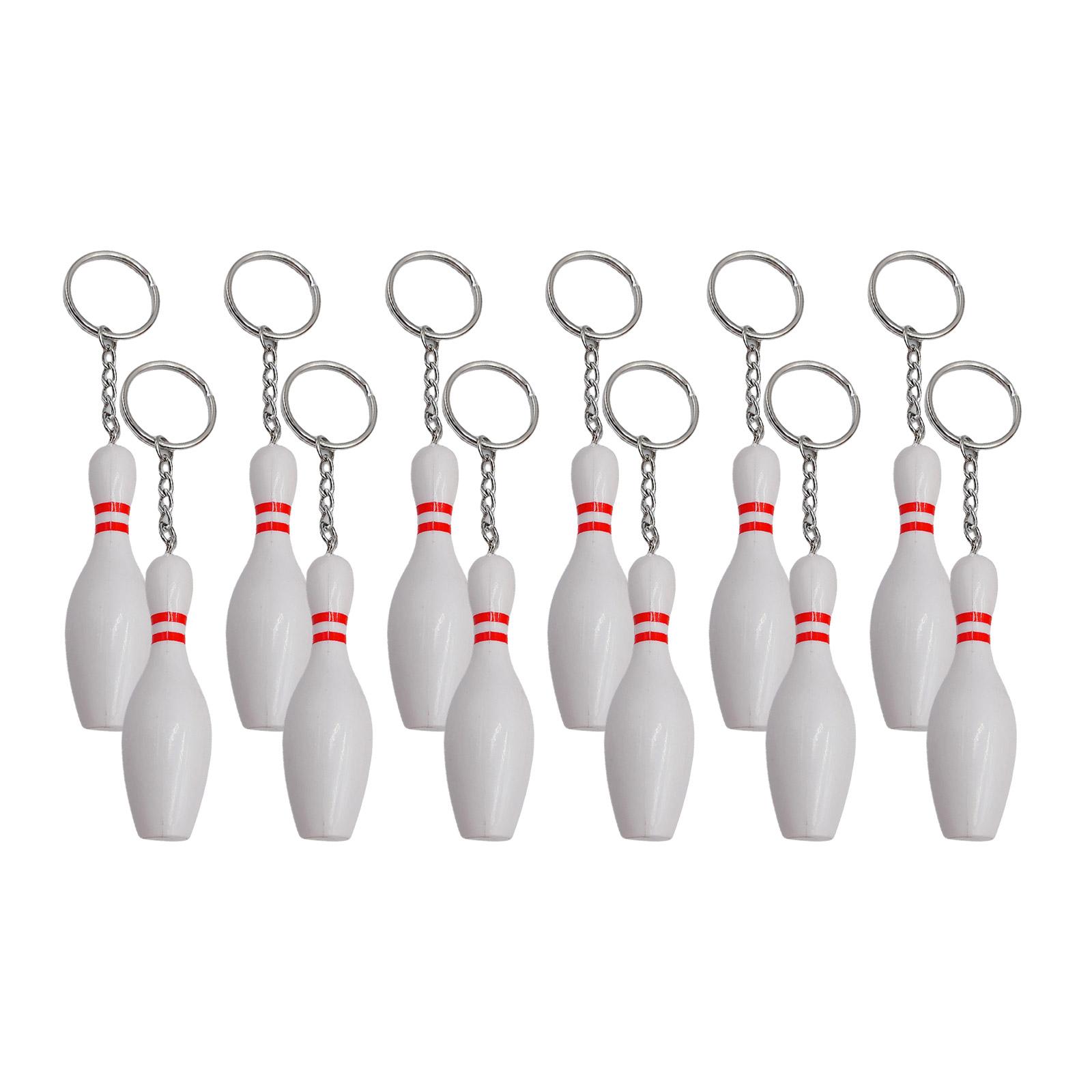 12 Stück Bowling Pin Schlüsselanhänger Bowling Schlüsselanhänger Rucksack Handtasche Charm Anhänger Schlüsselanhänger Zubehör Kid Birthday Party Supplies von Joom DACH