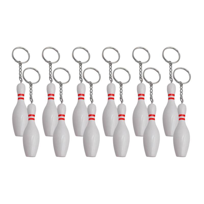 12 Stück Bowling Pin Schlüsselanhänger Bowling Schlüsselanhänger Rucksack Handtasche Charm Anhänger Schlüsselanhänger Zubehör Kid Birthday Party Supplies von Joom DACH
