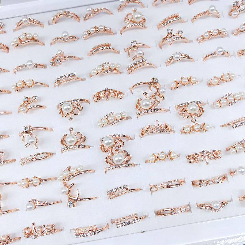 12 Stück Damen-Ringe, Kristall-Hochzeitsschmuck, Legierungsringe von Joom DACH