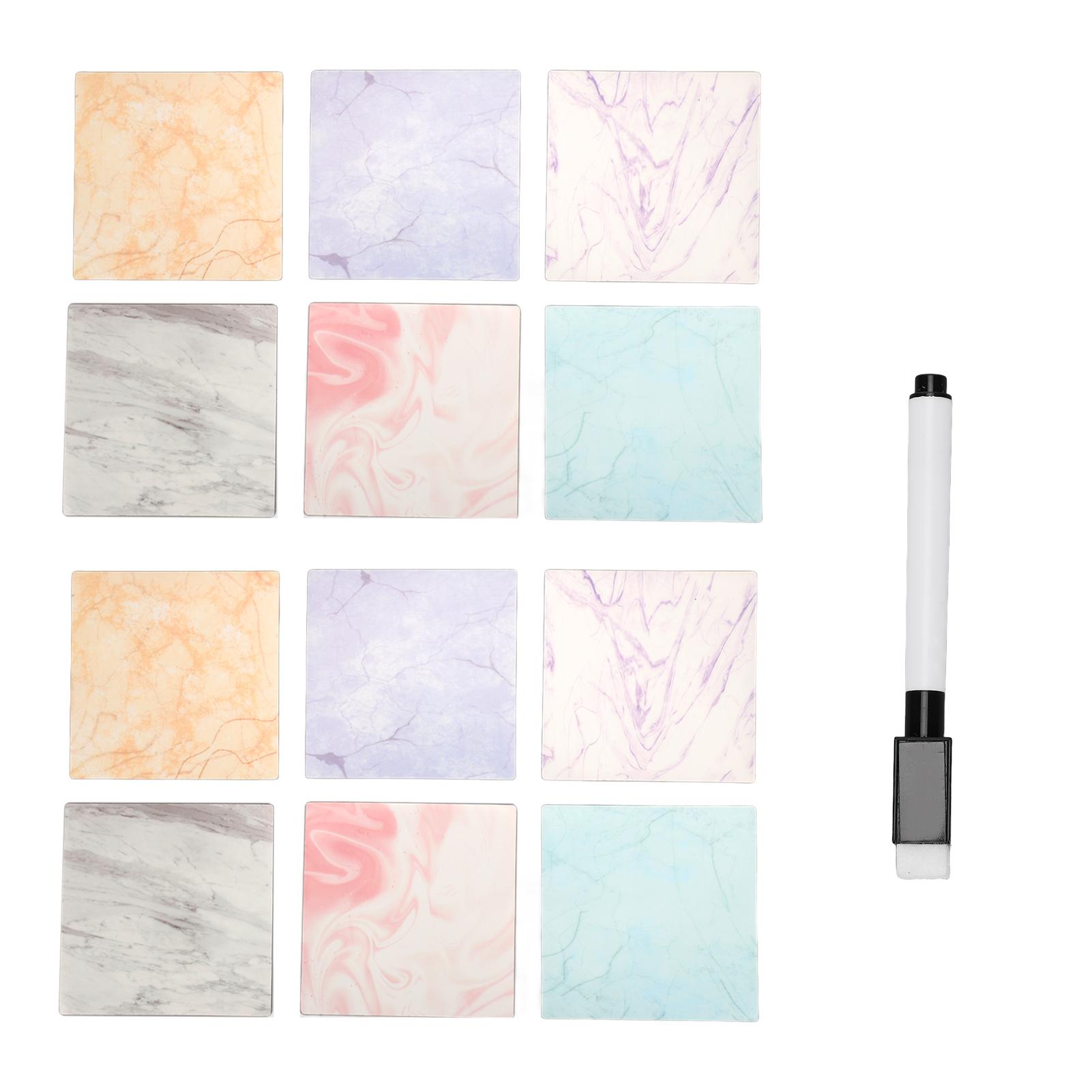 12 Stück Whiteboard Haftnotizen Wiederverwendbar Abnehmbar Schreibnotizen mit Stift für Wand Kühlschrank Spiegel Schreibtisch von Joom DACH