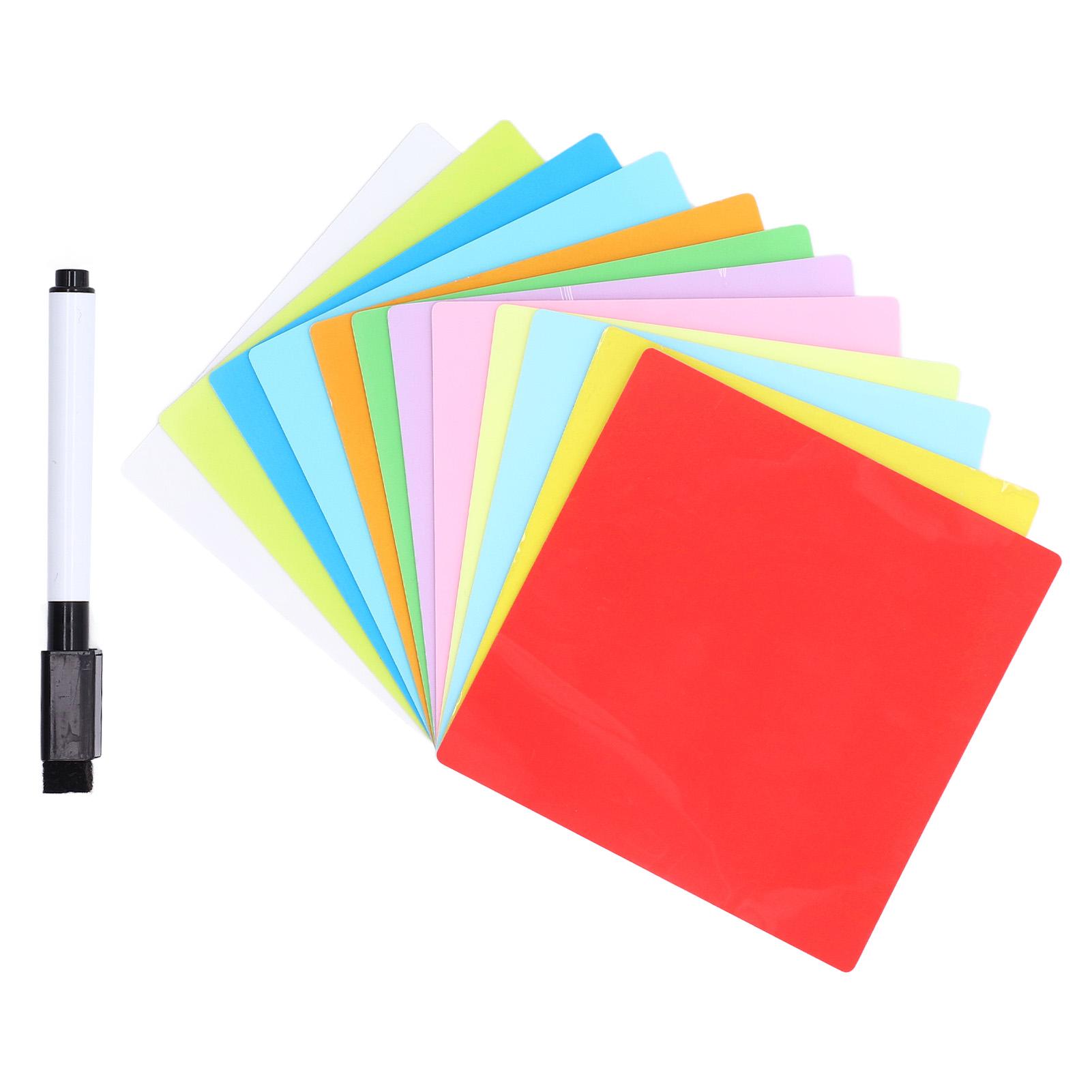 12 Stück Whiteboard Notizzettel Set Wiederverwendbar Waschbar Abnehmbar Mini Tafel Quadrate Notizen mit Marker für von Joom DACH