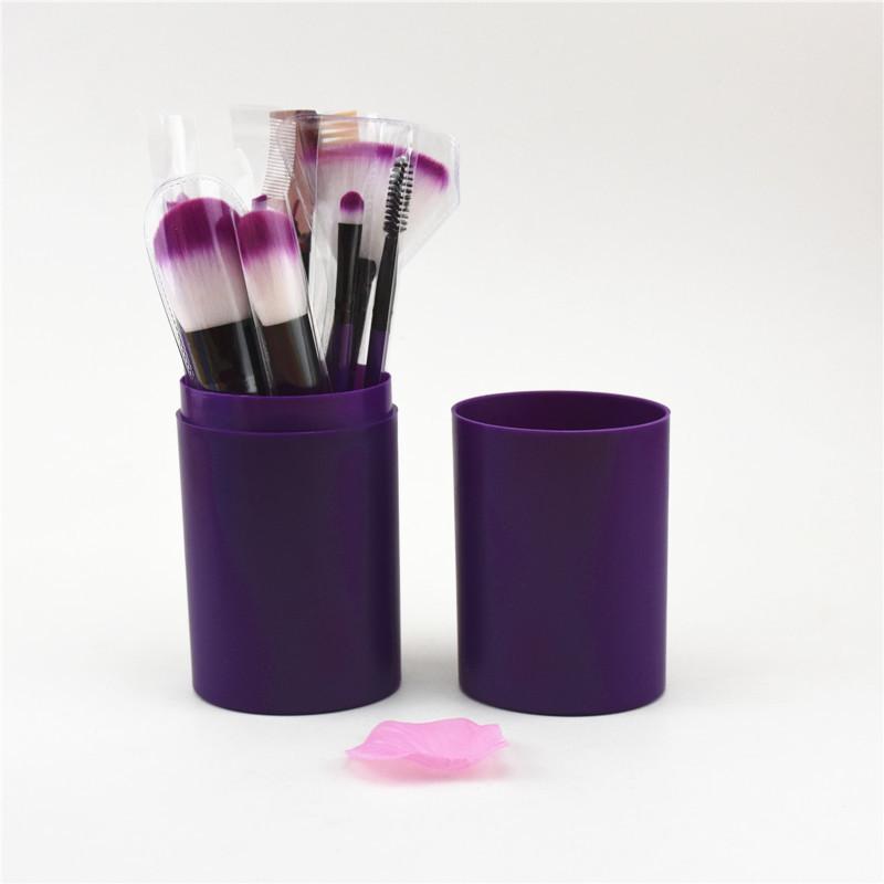 12 Teile/satz Mit Fass Staubdicht Lidschatten 7 Farben Hohe Kapazität Erröten Make-Up Pinsel Gesicht Foundation violett von Joom DACH