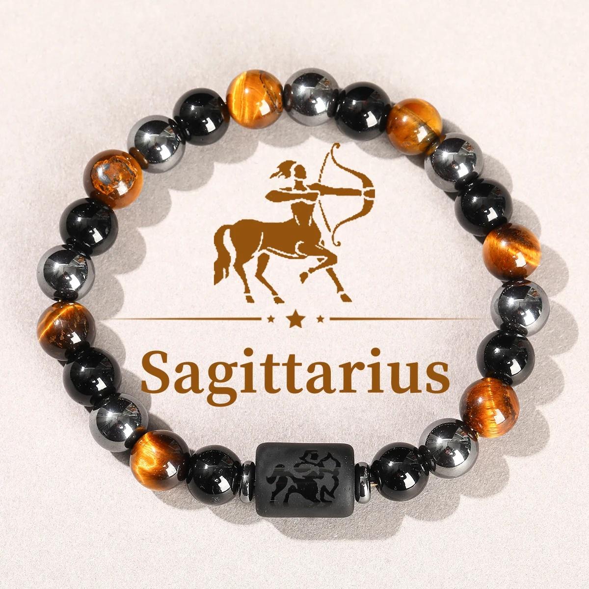 12 Tierkreiszeichen Naturstein Armband Zwillinge Steinbock Krebs Jungfrau Löwe Armband Damen Herren Freundschaftsschmuck Armbänder von Joom DACH