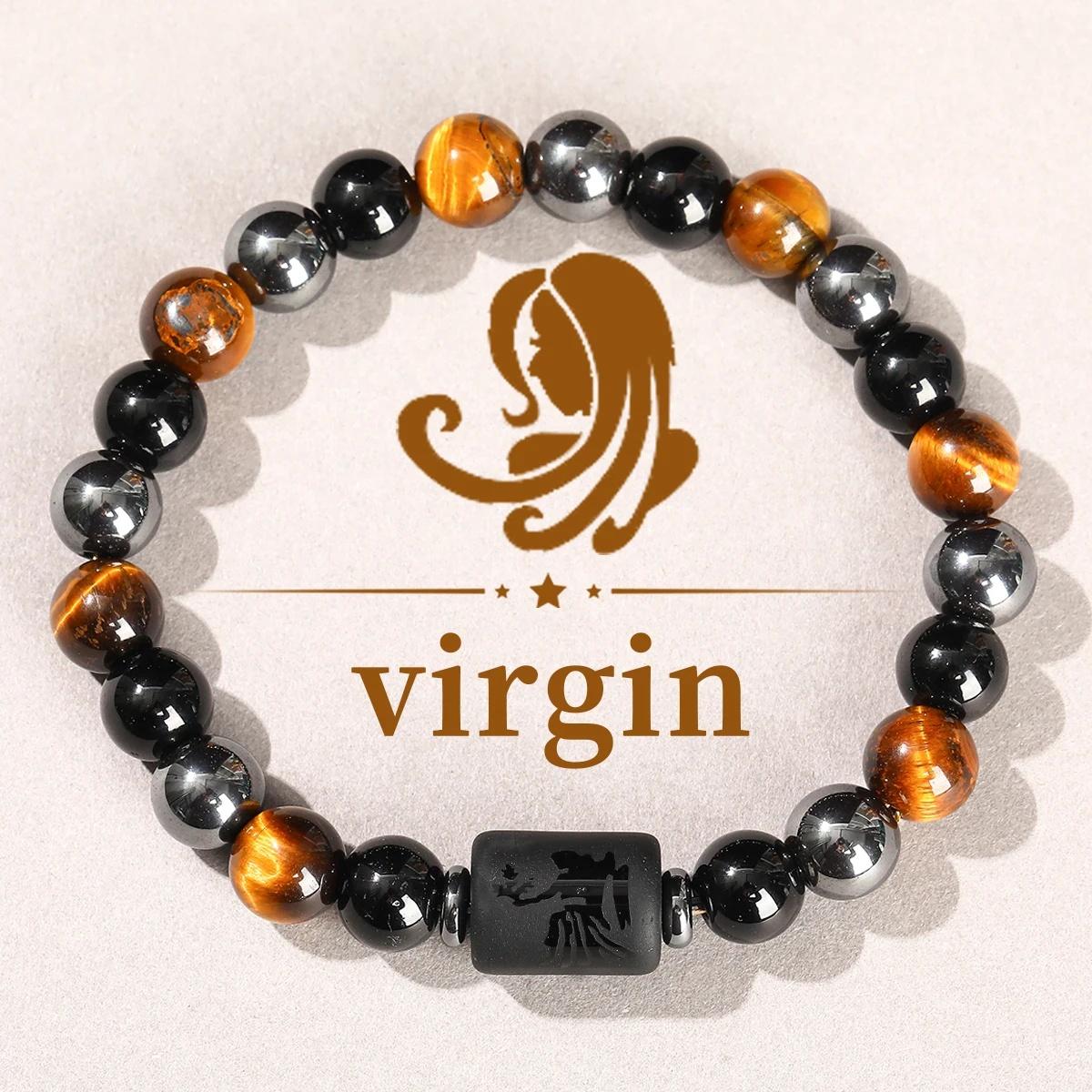 12 Tierkreiszeichen Naturstein Armband Zwillinge Steinbock Krebs Jungfrau Löwe Armband Damen Herren Freundschaftsschmuck Armbänder von Joom DACH