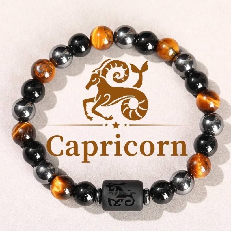 12 Tierkreiszeichen Naturstein Armband Zwillinge Steinbock Krebs Jungfrau Löwe Armband Damen Herren Freundschaftsschmuck Armbänder von Joom DACH