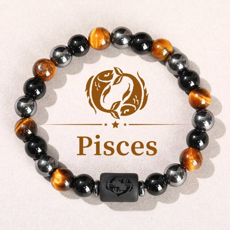 12 Tierkreiszeichen Naturstein Armband Zwillinge Steinbock Krebs Jungfrau Löwe Armband Damen Herren Freundschaftsschmuck Armbänder von Joom DACH