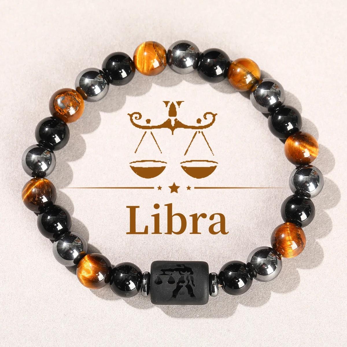 12 Tierkreiszeichen Naturstein Armband Zwillinge Steinbock Krebs Jungfrau Löwe Armband Damen Herren Freundschaftsschmuck Armbänder von Joom DACH