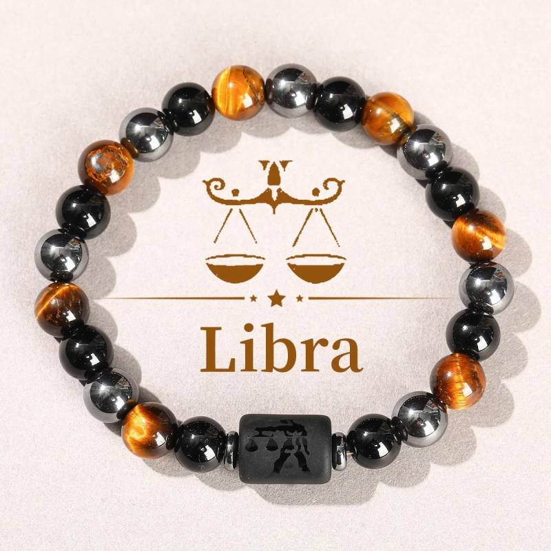 12 Tierkreiszeichen Naturstein Armband Zwillinge Steinbock Krebs Jungfrau Löwe Armband Damen Herren Freundschaftsschmuck Armbänder von Joom DACH