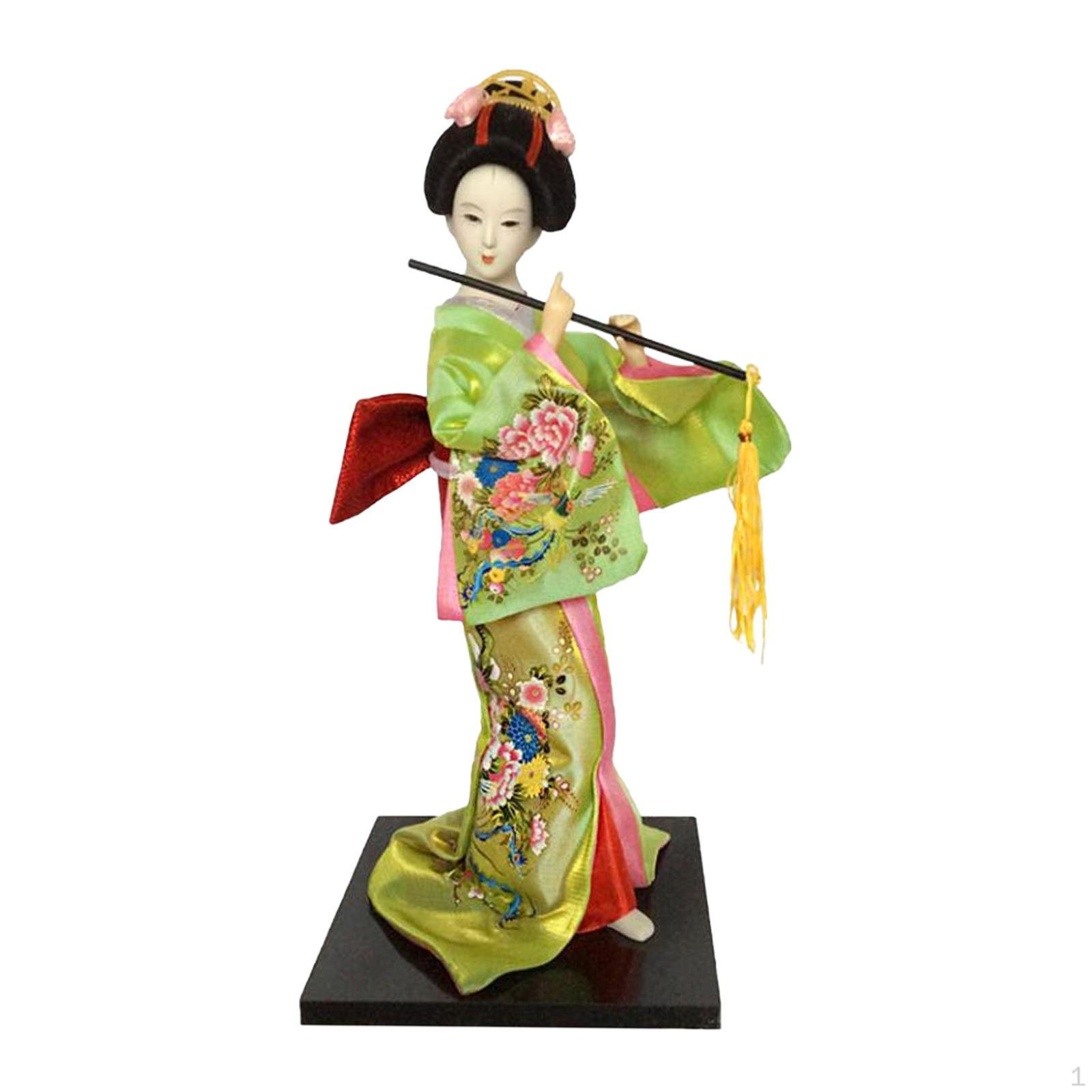 12  japanische Geisha asiatische Puppe Lady Statuette ethnische Puppen für Regal Fluorescent Green von Joom DACH