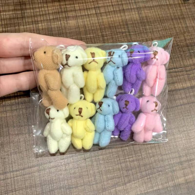 12 teile/los Bunte Gelenk Bär Puppen Mini Teddybär Plüsch Spielzeug Niedlichen Tier ausgestopften Plüsch Puppe Mädchen DIY keychain Weihnachten geschenk 6pc von Joom DACH