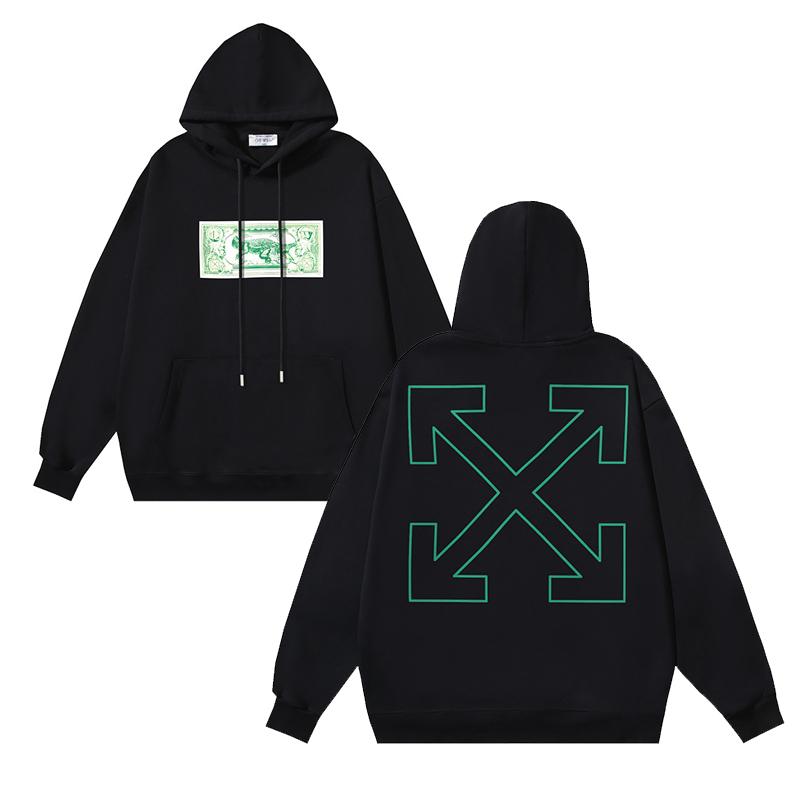 1223 Off-White 2025 Herbst/Winter Neue Kapuzenpullover für Damen und Herren mit Geldscheinmusterdruck L von Joom DACH