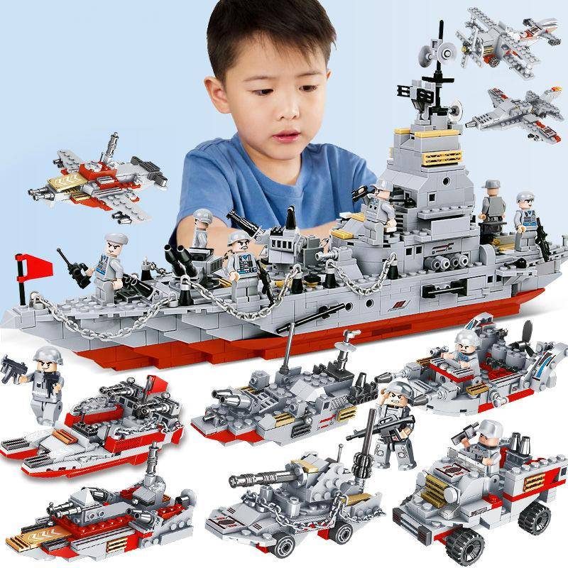 1256 Stücke Polizeistation Bausteine Spielzeug für Jungen Lernspielzeug für Kinder ab 6 Jahren Kinder Geschenke Navy Robot-1000Pcs von Joom DACH