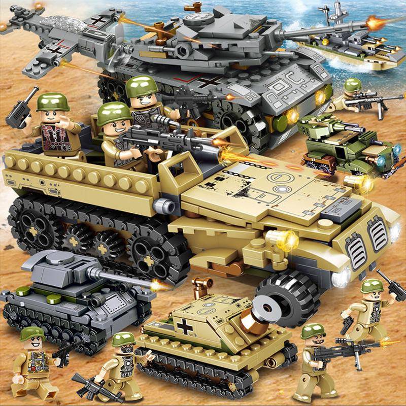 1256 Stücke Polizeistation Bausteine Spielzeug für Jungen Lernspielzeug für Kinder ab 6 Jahren Kinder Geschenke Tank-1061Pcs von Joom DACH