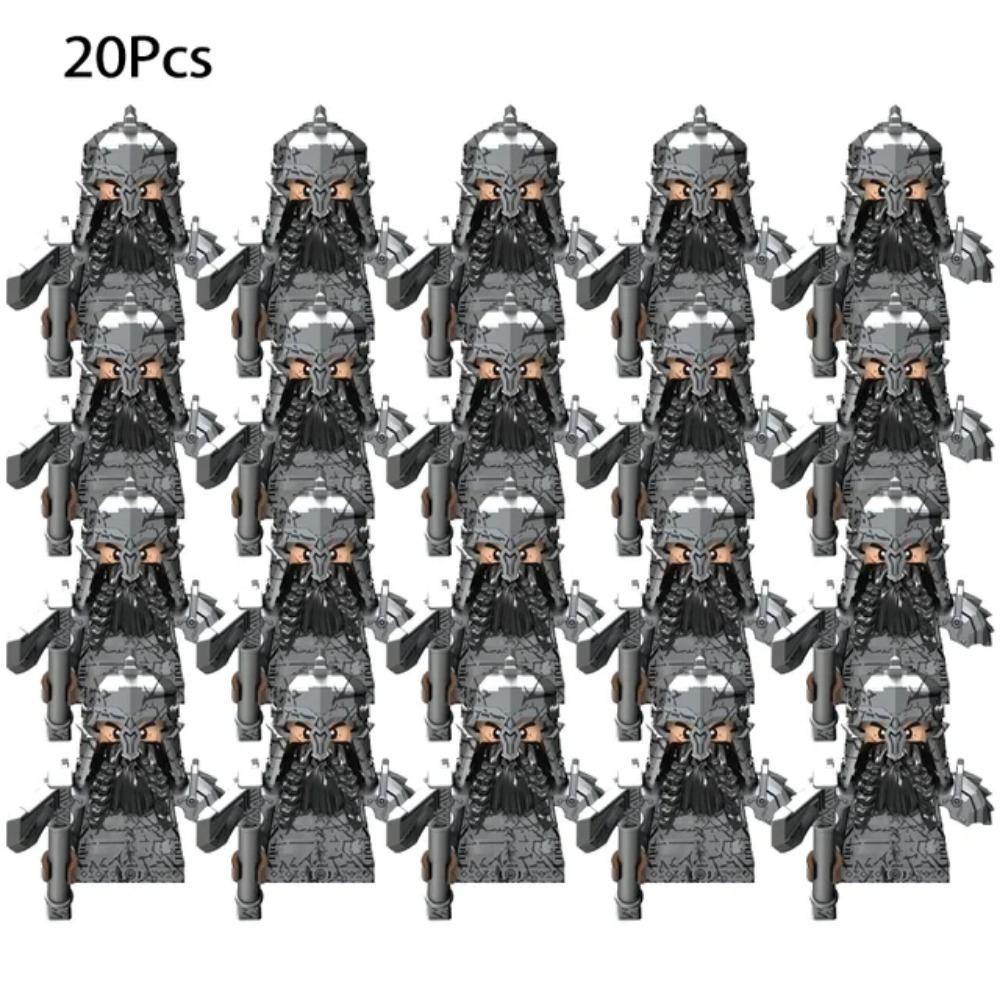 12CM 20 Stück Mittelalterliche Militär Herr der Elfengarde Armee Orks Zwerge Krieger Die Ringe Kinder Mini Zusammengebaut Baustein Figuren von Joom DACH