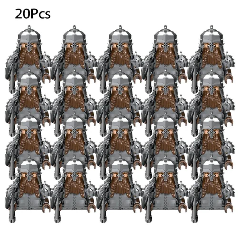 12CM 20 Stück Mittelalterliche Militär Herr der Elfengarde Armee Orks Zwerge Krieger Die Ringe Kinder Mini Zusammengebaut Baustein Figuren von Joom DACH