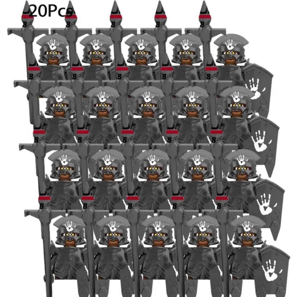 12CM 20 Stück Mittelalterliche Militär Herr der Elfengarde Armee Orks Zwerge Krieger Die Ringe Kinder Mini Zusammengebaut Baustein Figuren von Joom DACH