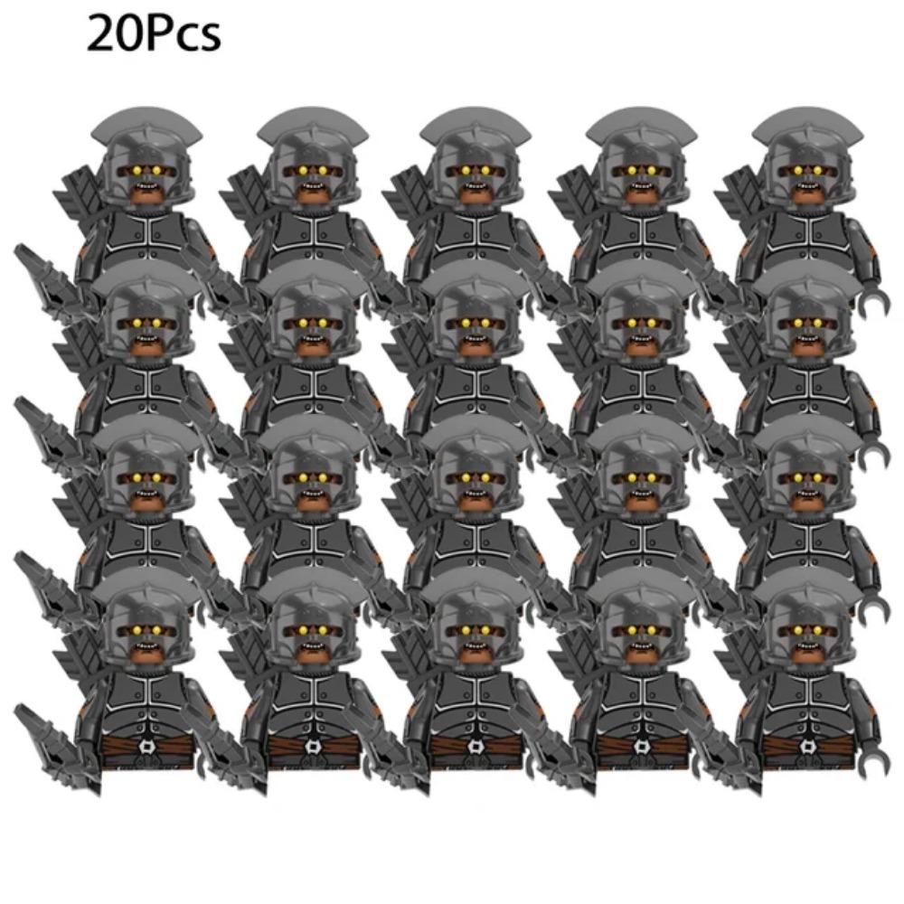 12CM 20 Stück Mittelalterliche Militär Herr der Elfengarde Armee Orks Zwerge Krieger Die Ringe Kinder Mini Zusammengebaut Baustein Figuren von Joom DACH