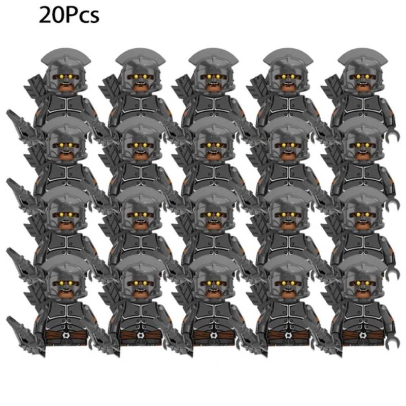 12CM 20 Stück Mittelalterliche Militär Herr der Elfengarde Armee Orks Zwerge Krieger Die Ringe Kinder Mini Zusammengebaut Baustein Figuren von Joom DACH