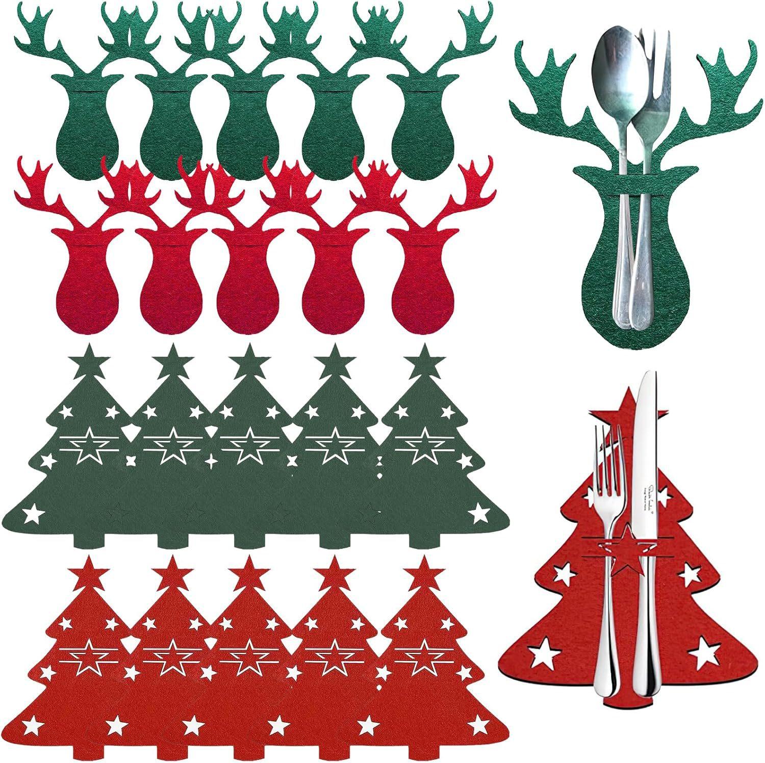 12Pcs Weihnachten Geschirr Halter Besteck Tasche Weihnachten Baum Besteck Taschen Abendessen Messer Gabel 12+12pcs von Joom DACH