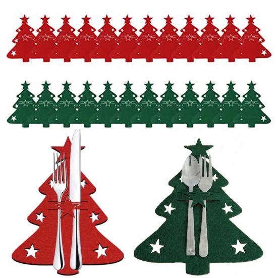 12Pcs Weihnachten Geschirr Halter Besteck Tasche Weihnachten Baum Besteck Taschen Abendessen Messer Gabel rot/grün von Joom DACH