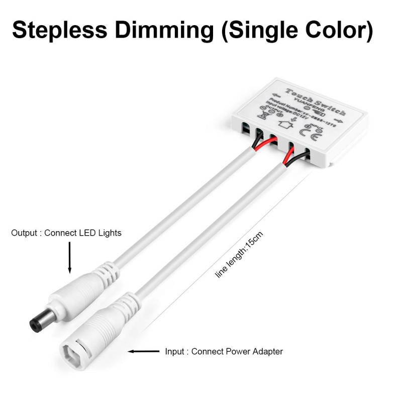 12V 5A Badezimmerspiegel LED Dimmer Schalter Kapazitive CCT Einstellbare Touch Sensor Schalter Für Spiegel Licht Hintergrundbeleuchtung Dekoration von Joom DACH