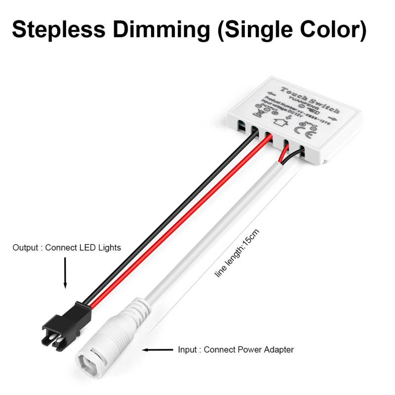 12V 5A Badezimmerspiegel LED Dimmer Schalter Kapazitive CCT Einstellbare Touch Sensor Schalter Für Spiegel Licht Hintergrundbeleuchtung Dekoration von Joom DACH